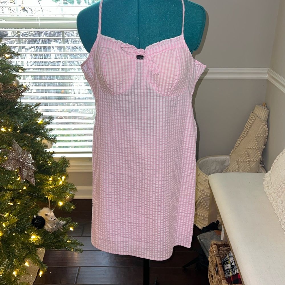 Pink & White Plaid Dress